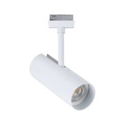 Spot LED moderne blanc en métal pour systèmes sur rail, éclairage intérieur économe en énergie