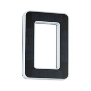 Rectangular white LED frame with black solar panels for energy-efficient lighting