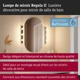 Lampe de miroir Regula II en chrome avec lumière blanche chaude pour miroirs standards
