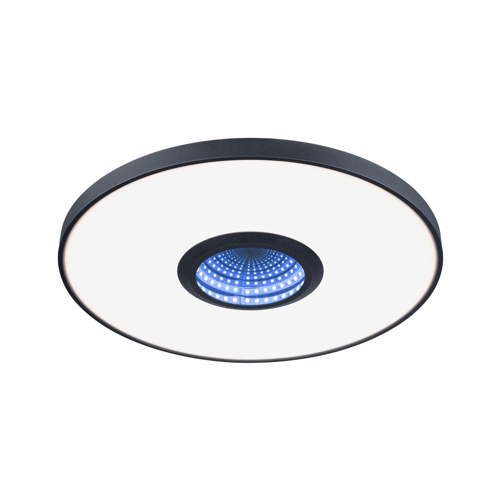 Plafonnier LED Spaceglow RGB+ 1.200lm / 0lm 230V 21W gradable Noir mat