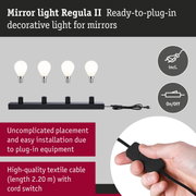 Set Mirror luminaire Regula II including light source 4-lamp E14 2700K 4x470lm 230V 4x4,5W dimmable Black/Opal
