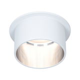 Runder weißer LED-Deckenaufbauleuchte aus Metall mit warmweißem Licht für moderne Innenräume