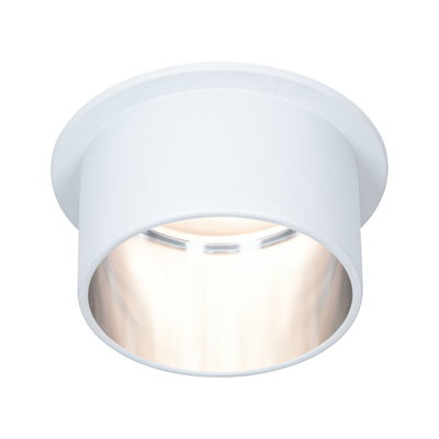 Round white LED surface-mounted ceiling light in metal with warm white light for modern interiors