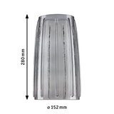 Gray glass lampshade with vertical lines, 280 mm height, 152 mm diameter, lighting accessory