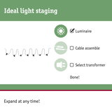 String lights with black sockets and white bulbs for flexible indoor lighting decoration