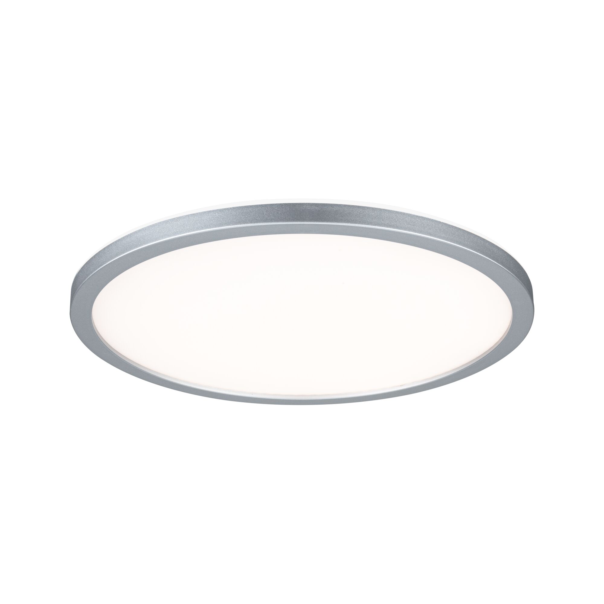 Panneau LED Atria Shine Backlight rond 293mm 16W 1600lm 3000K Chrome mat Plafonnier rond avec cadre en aluminium argenté et diffuseur blanc pour un éclairage moderne