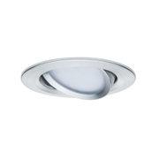 Ronde inbouwspot van geborsteld zilverkleurig aluminium met witte diffuser voor LED-verlichting