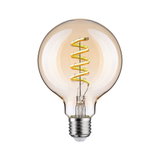 Ronde LED-lamp met spiraalvormig gloeidraad in amberkleur voor decoratieve verlichting en energiebesparing