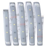 Flexible LED-Lichtleiste mit Schutzschicht in Weiß, energiesparende Beleuchtung für Innenräume.