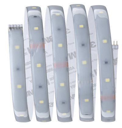 Bande LED flexible blanche avec revêtement protecteur, éclairage intérieur économe en énergie.