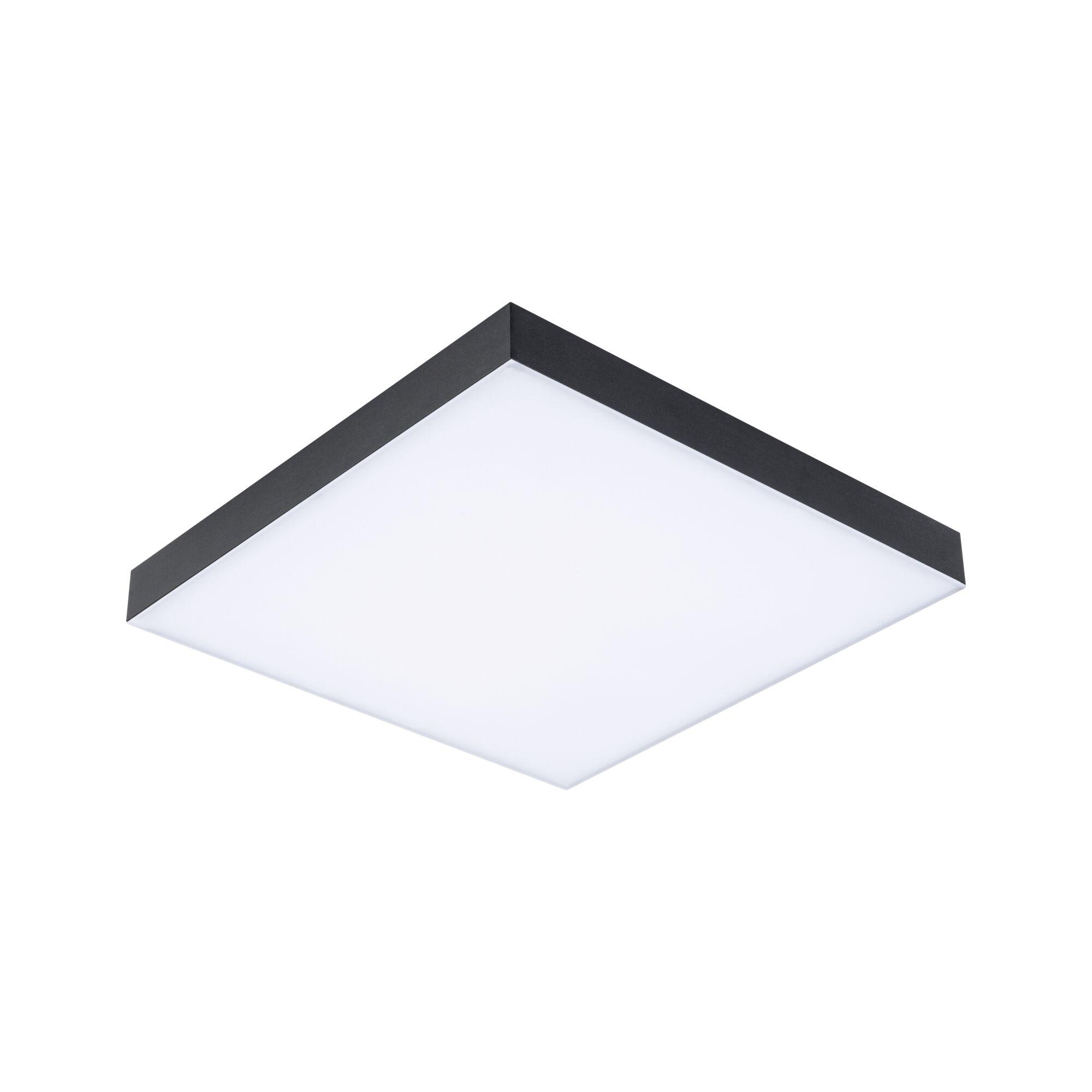 Square LED ceiling light with black frame and white diffuser for modern indoor lighting