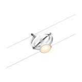 Witte LED-kabelspot met ronde metalen houder voor flexibele verlichtingssystemen