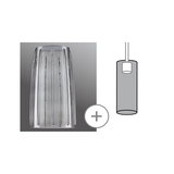 Transparent glass lampshade with vertical lines, suitable for pendant light, lighting accessory