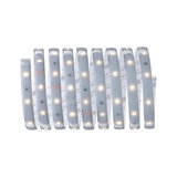 Flexible LED strip light with warm white LEDs and adhesive backing for versatile lighting solutions.