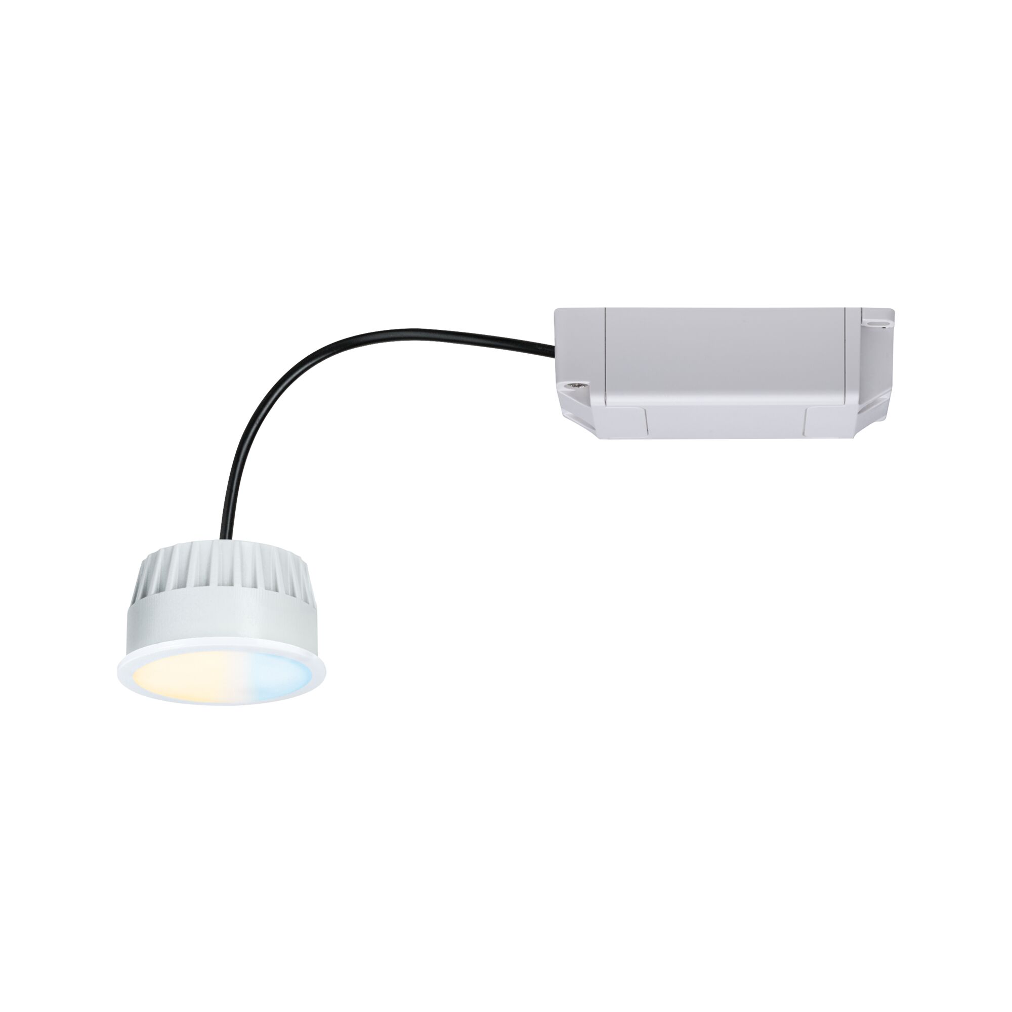 Weißer LED-Einbaustrahler mit Treiber und warmweißem Licht für moderne Innenbeleuchtung