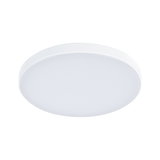 Round white LED ceiling light made of plastic for modern room lighting and energy-efficient illumination