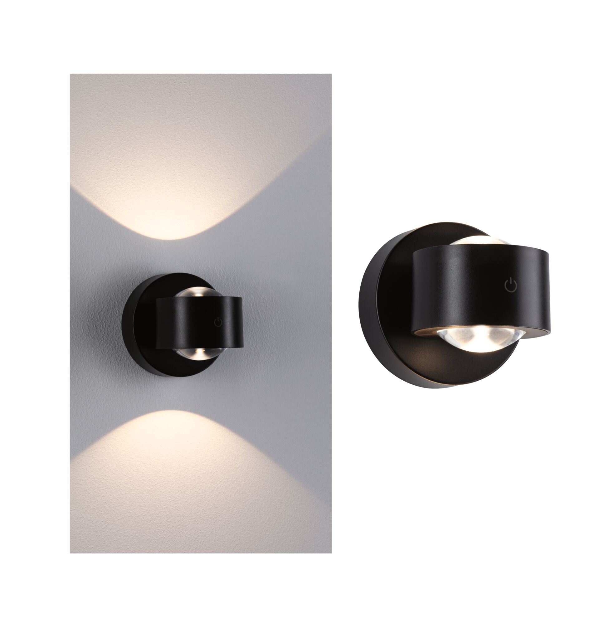 LED Battery-Powered Wall Lamp Zorik IP44 dimmable 2700K 100mm 2x1,1W2x Black LED Battery-Powered Wall Lamp Zorik IP44 dimmable 2700K 100mm 2x1,1W2x Black