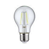 Klassische LED-Glühbirne mit transparentem Glas und E27-Fassung für energiesparende Beleuchtung