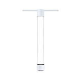 Moderne weiße LED-Pendelleuchte aus Metall mit schwenkbarem Leuchtenkopf für Schienensystem