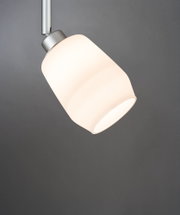 Modern ceiling light with frosted white glass and silver metal holder for indoor lighting