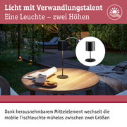 Akkuleuchte Tuni IP44 dimmbar 2700K Schwarz matt