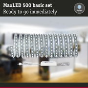 MaxLED 500 daylight LED strip set with power supply and plug, ready for quick installation