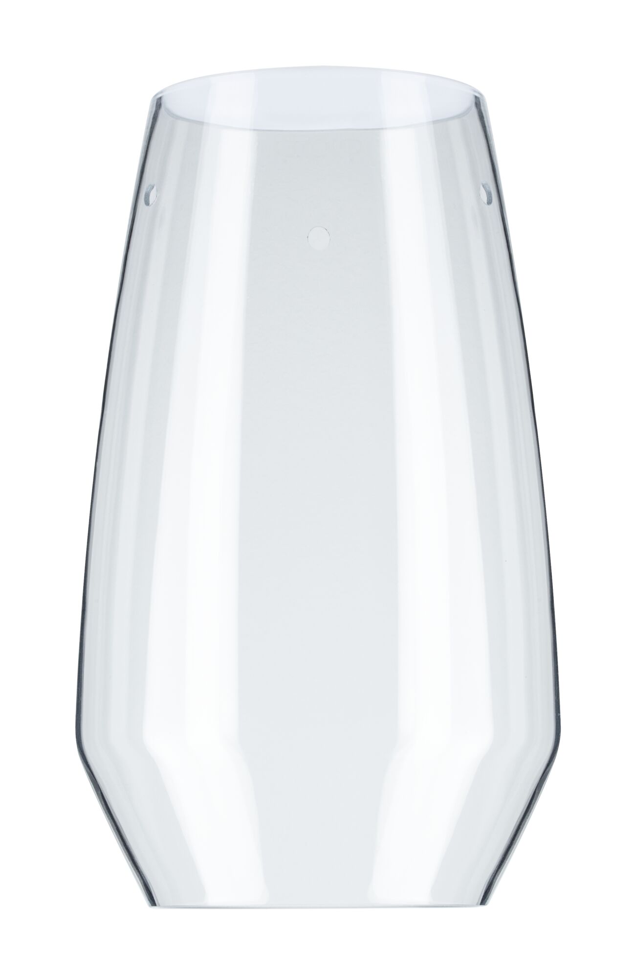 Transparent lampshade made of clear plastic with a modern rounded design