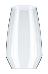 Transparenter Lampenschirm aus klarem Glas mit modernem, facettiertem Design für LED-Leuchten