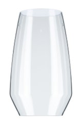 Transparent lampshade made of clear plastic with a modern rounded design