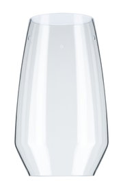 Transparent lampshade made of clear plastic with a modern rounded design