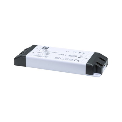 White plastic LED driver with black end caps for energy-efficient lighting solutions