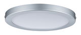 Round LED ceiling panel in silver aluminum with white diffuser for modern room lighting