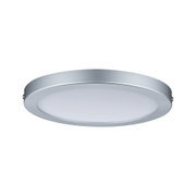 Rundes LED-Deckenpanel aus Aluminium in Silber mit weißem Diffusor für moderne Raumbeleuchtung