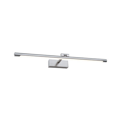 Schlanke LED-Wandleuchte aus gebürstetem Aluminium in Silber für moderne Innenräume