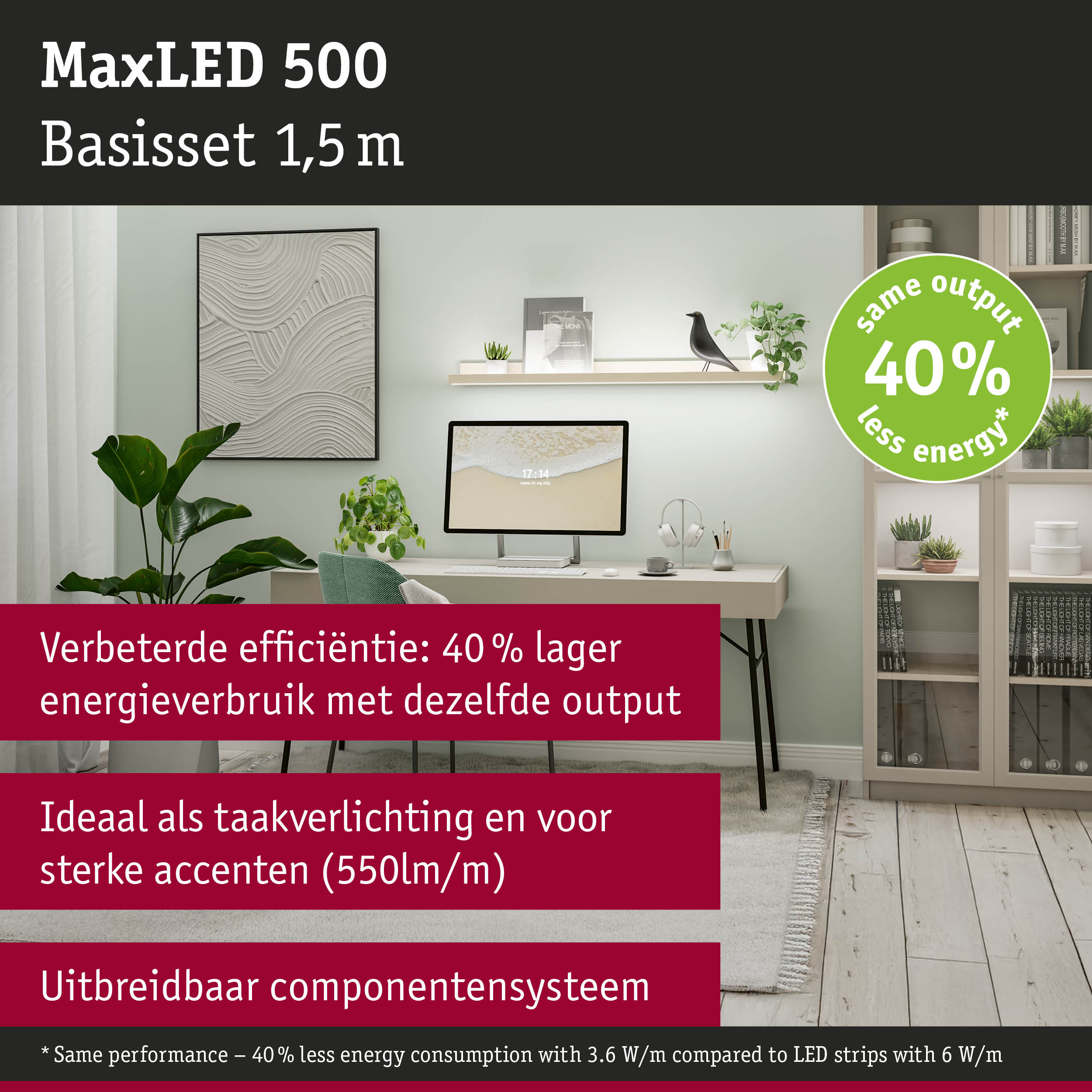 MaxLED 500 LED-strip 1,5 m wit voor efficiënte, energiezuinige verlichting