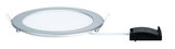 Round silver aluminum LED recessed panel with white diffuser and black driver for ceiling lighting