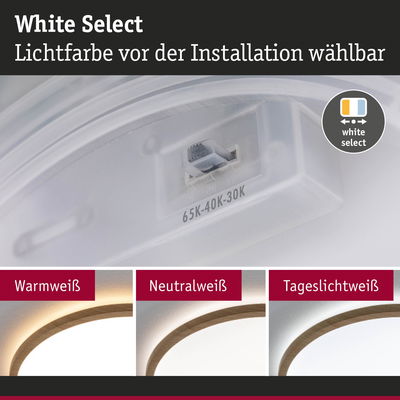 Weißer LED-Deckenleuchten-Schalter mit wählbarer Lichtfarbe Warmweiß, Neutralweiß, Tageslichtweiß