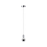 Modern pendant light with chrome socket and clear cable for stylish indoor lighting