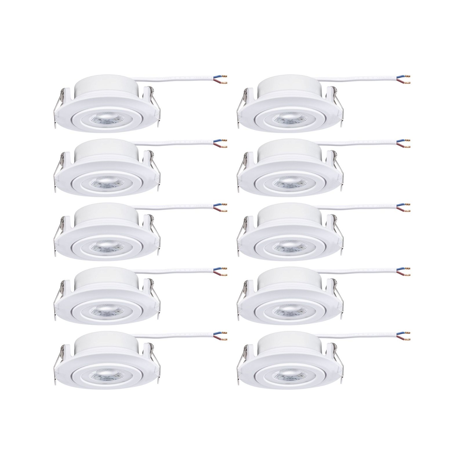 LED-indbygningsarmatur 3-Step-Dim Pakke med 10 styk svingbar rund 82mm 70° 10x4,8W 10x450lm 230V dæmpbar 3000K Mat hvid