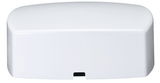 White plastic housing with rounded edges for electronics or lighting, rectangular shape.