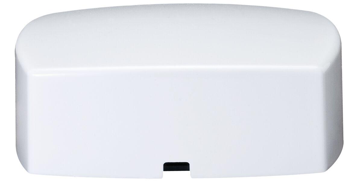 White plastic casing with rounded edges and small notch at bottom, electronic accessory part