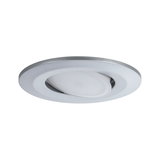 Round adjustable LED recessed spotlight in silver with white diffuser for modern room lighting