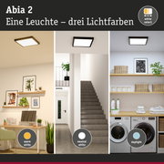 Abia 2 LED-Deckenleuchte in Schwarz mit drei Lichtfarben: warmweiß, neutralweiß, tageslichtweiß