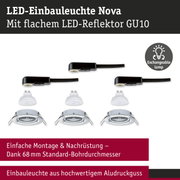 LED-Einbauleuchte Nova aus hochwertigem Aludruckguss mit GU10 LED-Reflektor in Weiß und schwarzem Anschlusskabel