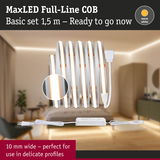 MaxLED Full-Line COB LED strip 1.5 m warm white, 10 mm wide for delicate profiles, LED lighting solution