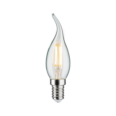 LED candle-shaped bulb with clear glass and E14 base for decorative lighting solutions