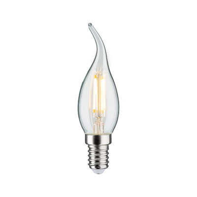 LED candle-shaped bulb with clear glass and E14 base for decorative lighting solutions