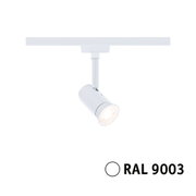 Weißer LED-Strahler aus Metall mit schwenkbarem Kopf für Schienensysteme, moderne Innenbeleuchtung