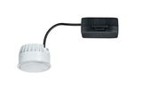 White LED recessed spotlight with black cable and driver for energy-efficient lighting solutions