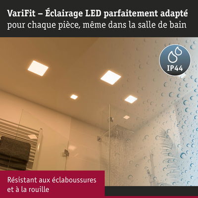 Éclairage LED blanc au plafond de salle de bain avec protection IP44 contre éclaboussures et rouille